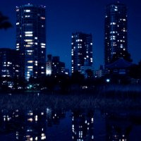 タワーマンションで見る夜の街の美しい景色